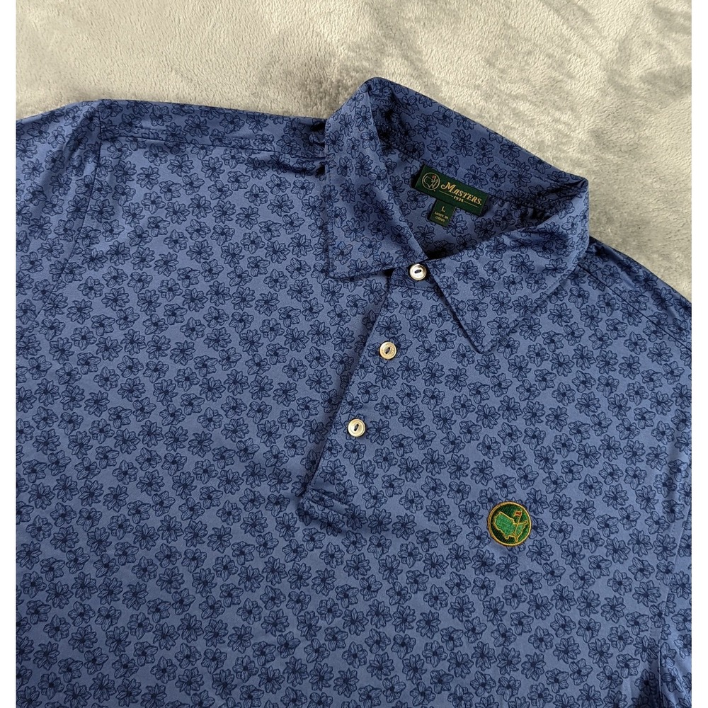 Master Polo Shirt Mens Large Blue Berckmans Place 1934 Floral Golf Performance